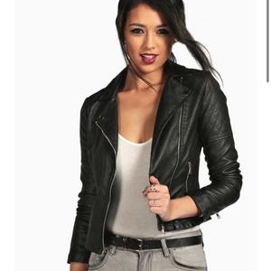 Boohoo faux leather moto jacket
